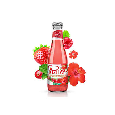 KIZILAY KIRMIZI MEYVE HIBUSCUS MADEN SUYU 24X200CC
