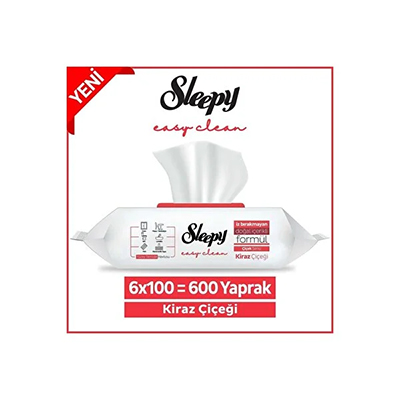 SLEEPY EASY CLEAN ISLAK MENDIL 6X100ST KIRMIZI