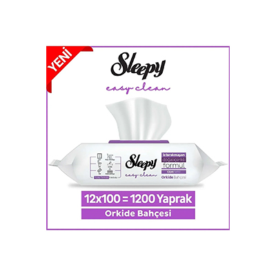 SLEEPY EASY CLEAN ISLAK MENDIL 6X100ST MOR ORKIDE