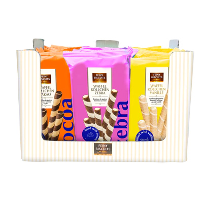 FEINY WAFELROLLETJES MIX 24X150G