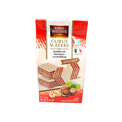 FEINY CUBUS WAFERS NAPOLITANER HAZELNOOT 12X125G