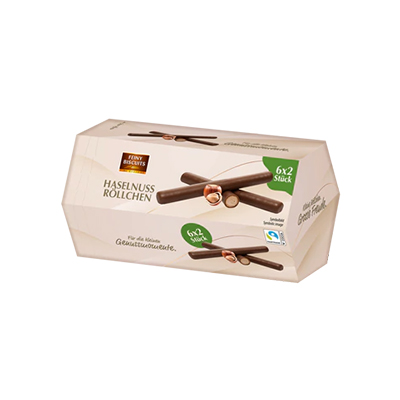 FEINY HAZELNOOTWAFELROLLETJES 150G 8X(6X25G)