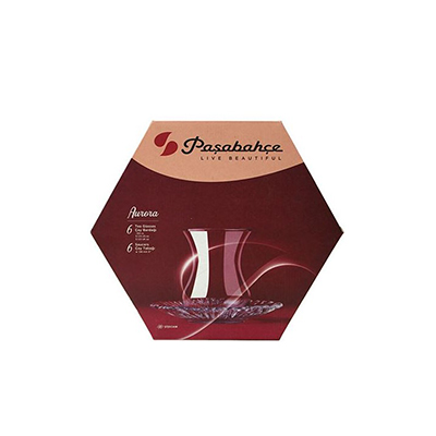 PASABAHCE BARDAK VE CAYTABAGI AURORA 6LI SET 6X