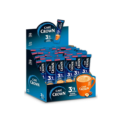 CAFE CROWN 3 IN 1 FINDIKLI 40X18G BLAUW