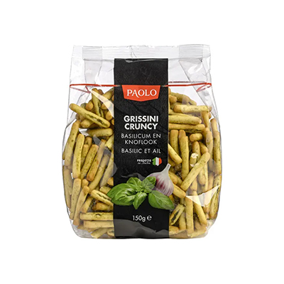 PAOLO GRISSINI CRUNCY KNOFLOOK & BASILICUM 6X150G
