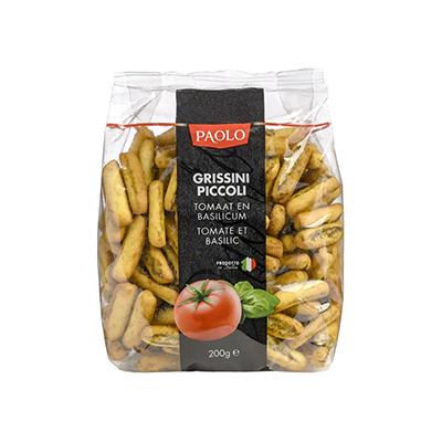 PAOLO GRISSINI CRUNCY TOMAAT BASILICUM 6X150G